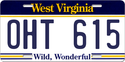 WV license plate OHT615
