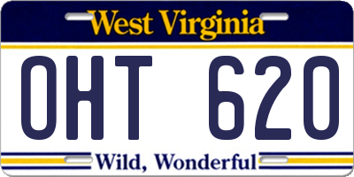 WV license plate OHT620