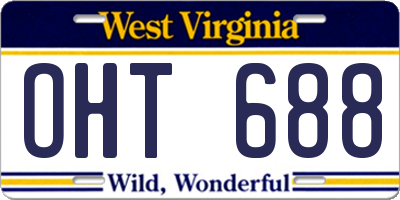 WV license plate OHT688