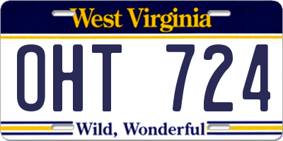 WV license plate OHT724