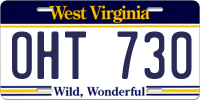 WV license plate OHT730