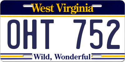 WV license plate OHT752