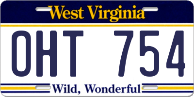WV license plate OHT754