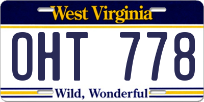 WV license plate OHT778