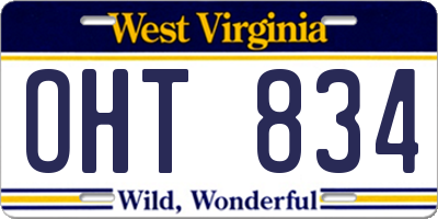 WV license plate OHT834