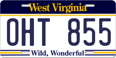 WV license plate OHT855