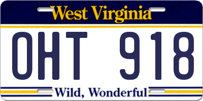 WV license plate OHT918