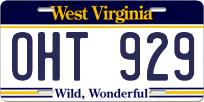 WV license plate OHT929