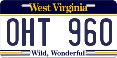 WV license plate OHT960