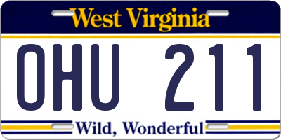 WV license plate OHU211