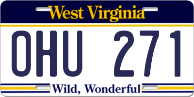 WV license plate OHU271