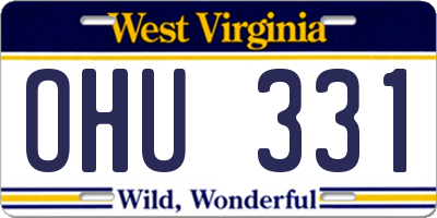 WV license plate OHU331