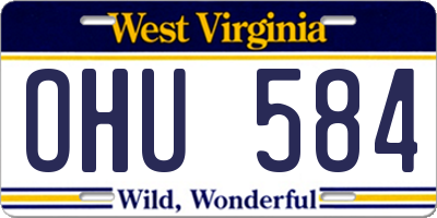 WV license plate OHU584