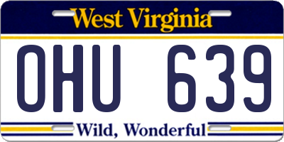 WV license plate OHU639