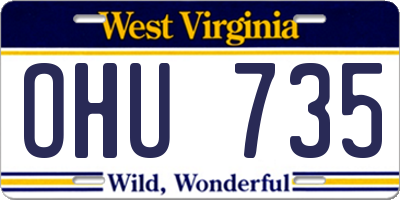 WV license plate OHU735