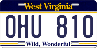 WV license plate OHU810