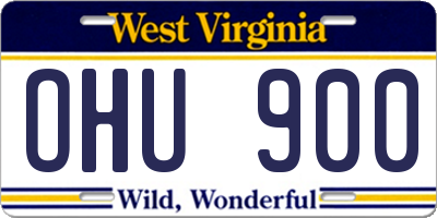 WV license plate OHU900