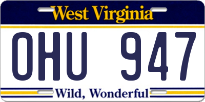 WV license plate OHU947