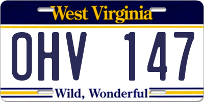 WV license plate OHV147