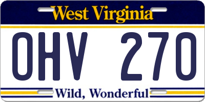 WV license plate OHV270