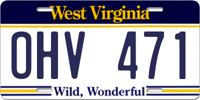 WV license plate OHV471
