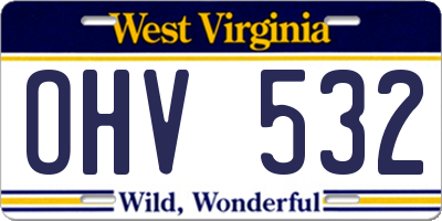 WV license plate OHV532