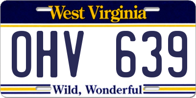 WV license plate OHV639