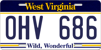 WV license plate OHV686