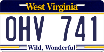WV license plate OHV741