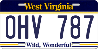 WV license plate OHV787