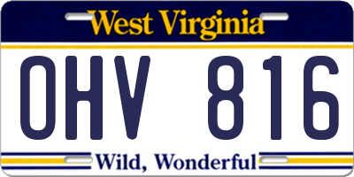 WV license plate OHV816