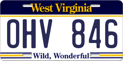 WV license plate OHV846