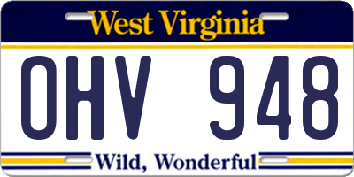 WV license plate OHV948