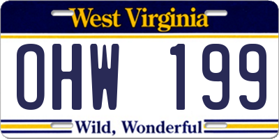 WV license plate OHW199