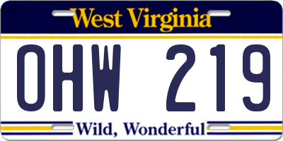 WV license plate OHW219