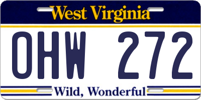WV license plate OHW272