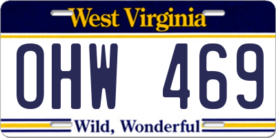 WV license plate OHW469