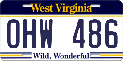 WV license plate OHW486