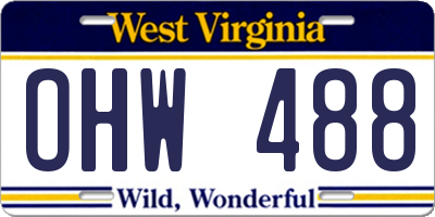 WV license plate OHW488