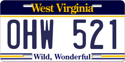 WV license plate OHW521