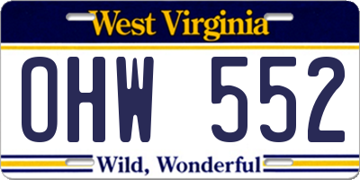 WV license plate OHW552