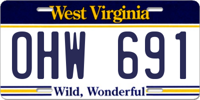 WV license plate OHW691