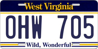 WV license plate OHW705