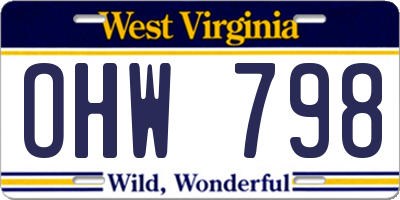 WV license plate OHW798