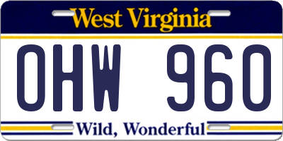 WV license plate OHW960