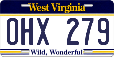WV license plate OHX279