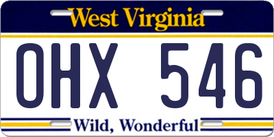 WV license plate OHX546