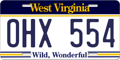 WV license plate OHX554