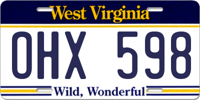 WV license plate OHX598