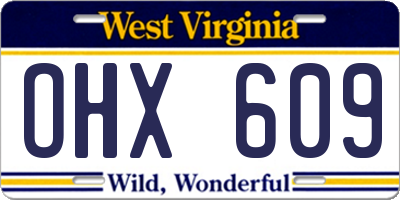 WV license plate OHX609